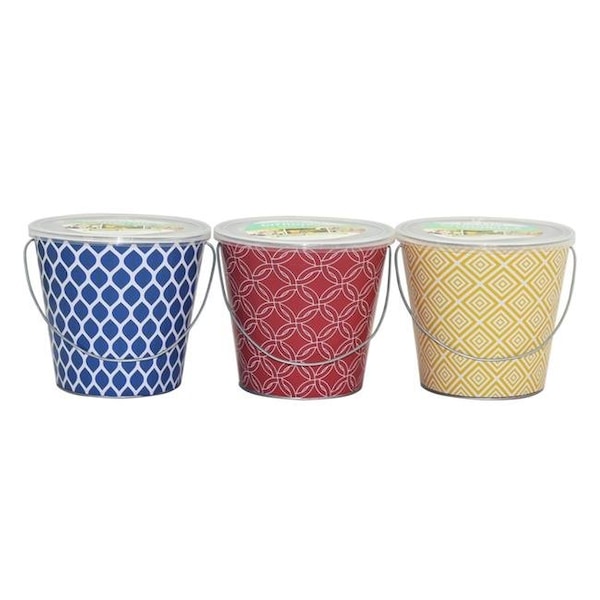 Patio Essentials Patio Essentials 7627623 18 oz Citronella Oil Candle Bucket; Assorted - Pack of 6 7627623 - main